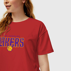 Футболка оверсайз женская Team Lakers, цвет: красный — фото 2
