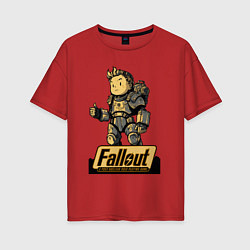 Женская футболка оверсайз Vault boy in armor