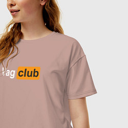 Футболка оверсайз женская Vag club, цвет: пыльно-розовый — фото 2