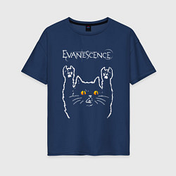 Женская футболка оверсайз Evanescence rock cat