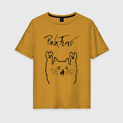 Женская футболка оверсайз Pink Floyd - rock cat