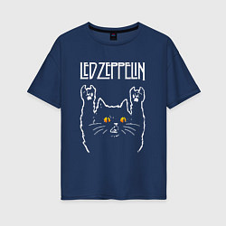 Женская футболка оверсайз Led Zeppelin rock cat