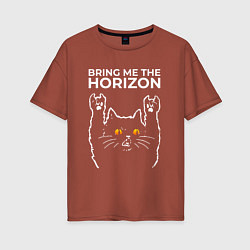 Женская футболка оверсайз Bring Me the Horizon rock cat