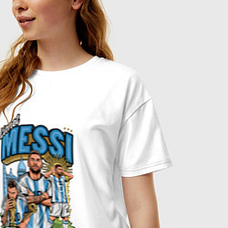 Футболка оверсайз женская Лионель Месси Аргентина 10, цвет: белый — фото 2