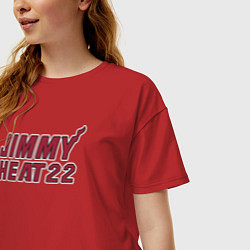 Футболка оверсайз женская Jimmy Heat 22, цвет: красный — фото 2
