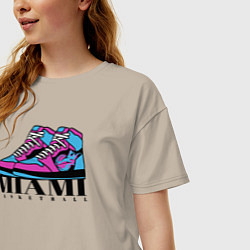 Футболка оверсайз женская Basketball Miami, цвет: миндальный — фото 2