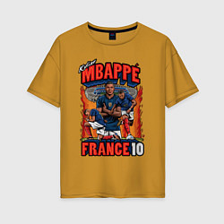 Женская футболка оверсайз Килиан Мбаппе Франция 10
