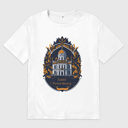 Футболка оверсайз женская Санкт - Петербург, цвет: белый