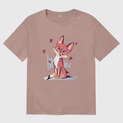 Женская футболка оверсайз Лис кривляется