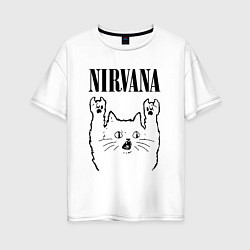 Женская футболка оверсайз Nirvana - rock cat