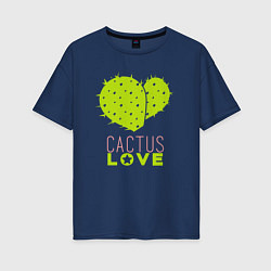 Футболка оверсайз женская Cactus love, цвет: тёмно-синий