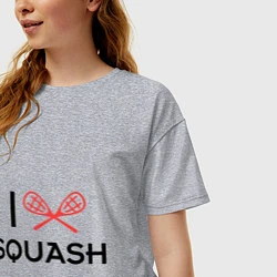 Футболка оверсайз женская I Love Squash, цвет: меланж — фото 2