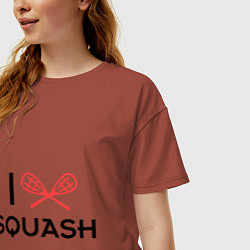 Футболка оверсайз женская I Love Squash, цвет: кирпичный — фото 2