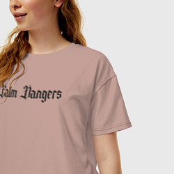 Футболка оверсайз женская Calm dangers black 2 side, цвет: пыльно-розовый — фото 2