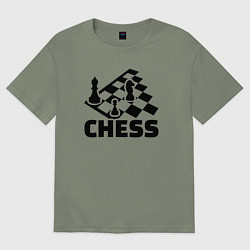 Футболка оверсайз женская Chess game, цвет: авокадо