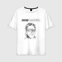 Футболка оверсайз женская Godfather black, цвет: белый