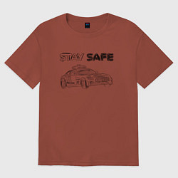 Женская футболка оверсайз Stay safe black