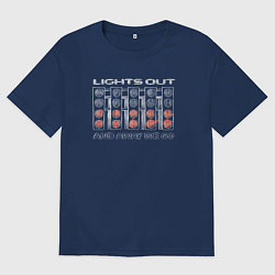 Футболка оверсайз женская Lights out white, цвет: тёмно-синий