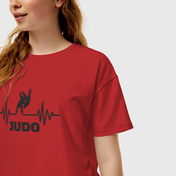Футболка оверсайз женская Judo pulse, цвет: красный — фото 2