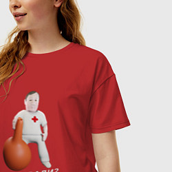 Футболка оверсайз женская Доктор и клизма, цвет: красный — фото 2