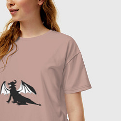 Футболка оверсайз женская Dragon infinity, цвет: пыльно-розовый — фото 2