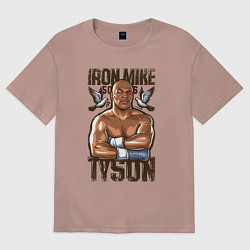 Футболка оверсайз женская Iron Mike Tyson Железный Майк Тайсон, цвет: пыльно-розовый