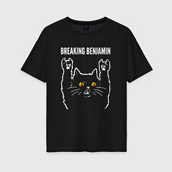 Женская футболка оверсайз Breaking Benjamin rock cat