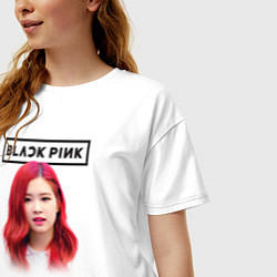 Футболка оверсайз женская Blackpink Rose, цвет: белый — фото 2