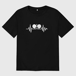 Женская футболка оверсайз Пинг-понг в сердце