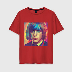 Футболка оверсайз женская Brian Jones Glitch Art, цвет: красный