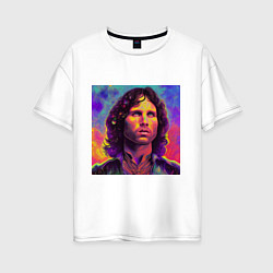 Женская футболка оверсайз Jim Morrison Strange colors Art