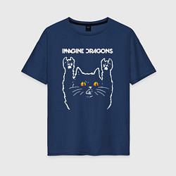 Женская футболка оверсайз Imagine Dragons rock cat
