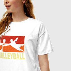 Футболка оверсайз женская Я люблю волейбол, цвет: белый — фото 2