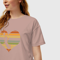 Футболка оверсайз женская Love girl volleyball, цвет: пыльно-розовый — фото 2