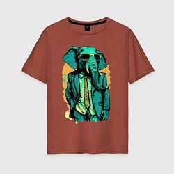 Женская футболка оверсайз Человек слон