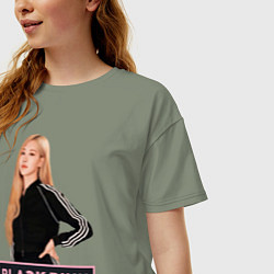 Футболка оверсайз женская Блэкпинк Роза, цвет: авокадо — фото 2