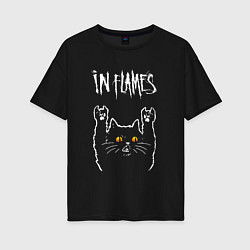 Женская футболка оверсайз In Flames rock cat