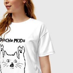 Футболка оверсайз женская Depeche Mode - rock cat, цвет: белый — фото 2