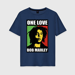 Футболка оверсайз женская Bob - one love, цвет: тёмно-синий
