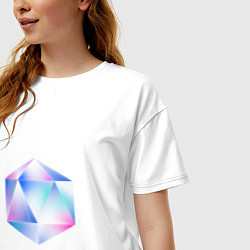 Футболка оверсайз женская Glass hexagon, цвет: белый — фото 2