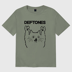 Женская футболка оверсайз Deftones - rock cat