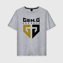 Футболка оверсайз женская Gen G Esports лого, цвет: меланж