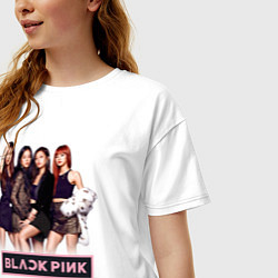 Футболка оверсайз женская Rose Blackpink kpop, цвет: белый — фото 2