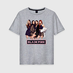 Футболка оверсайз женская Rose Blackpink kpop, цвет: меланж