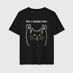 Женская футболка оверсайз The Cranberries rock cat