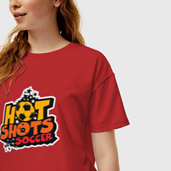 Футболка оверсайз женская Hot shots soccer, цвет: красный — фото 2