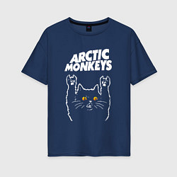 Женская футболка оверсайз Arctic Monkeys rock cat