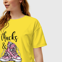 Футболка оверсайз женская Chucks and pearls, цвет: желтый — фото 2