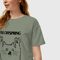 Футболка оверсайз женская The Offspring - rock cat, цвет: авокадо — фото 2