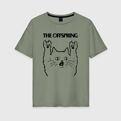Футболка оверсайз женская The Offspring - rock cat, цвет: авокадо
